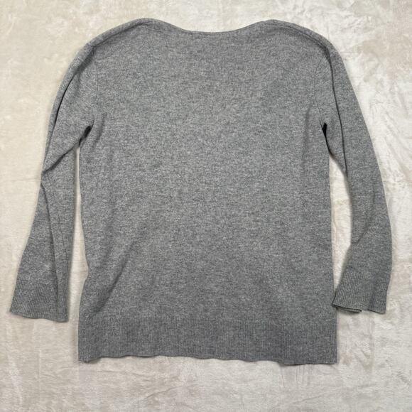 SAMSOE & SAMSOE Boston V Neck 100% Cashmere Gray Pullover Sweater Womens Size XS - Picture 3 of 7